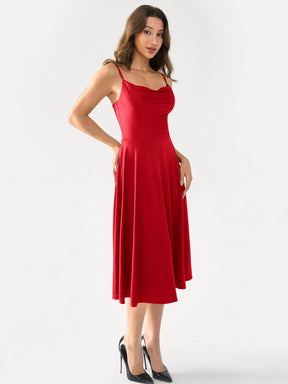 Popilush® Draped Neck All-in-One Shaping Maxi Dress