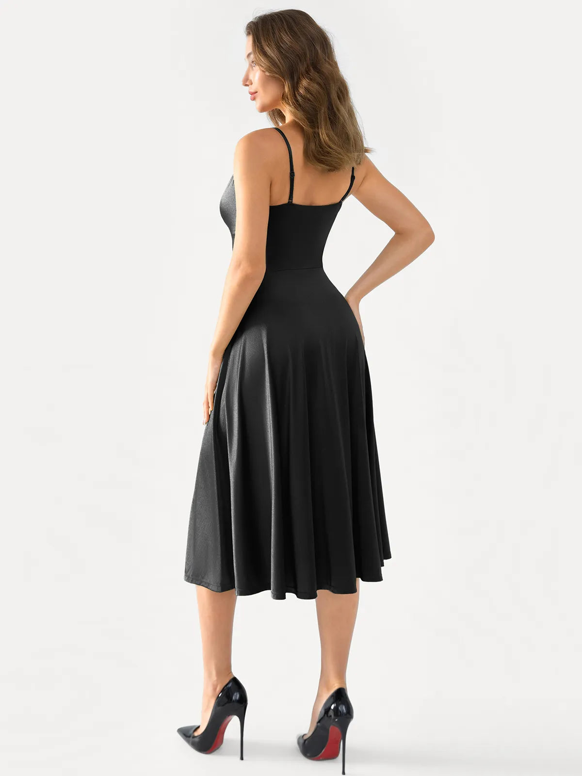 Popilush® Draped Neck All-in-One Shaping Maxi Dress