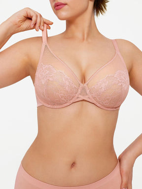 Popilush® Lightweight Underwire Minimizer Lace Mesh Bra