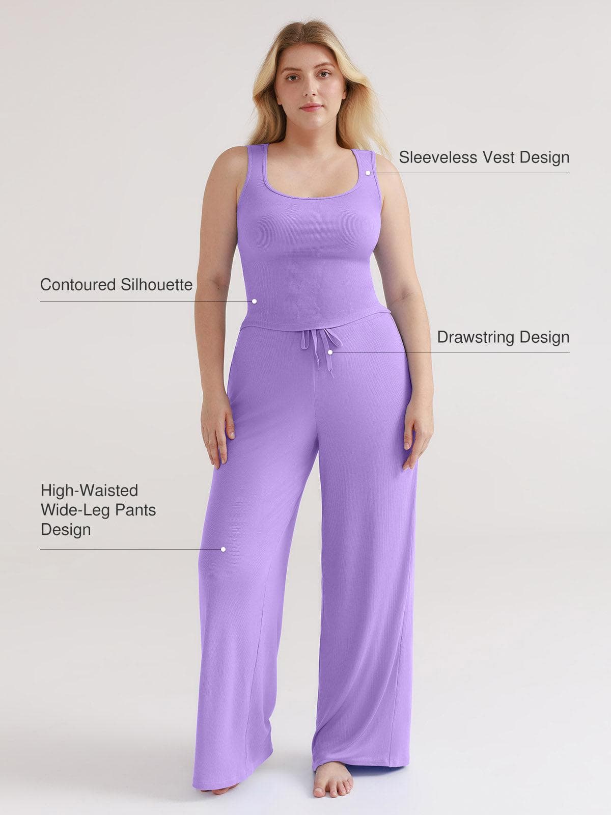 Popilush® Modal Tank Top & Drawstring Pant Pajama Set
