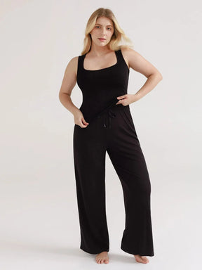 Popilush® Black / XS Modal Tank Top & Drawstring Pant Pajama Set
