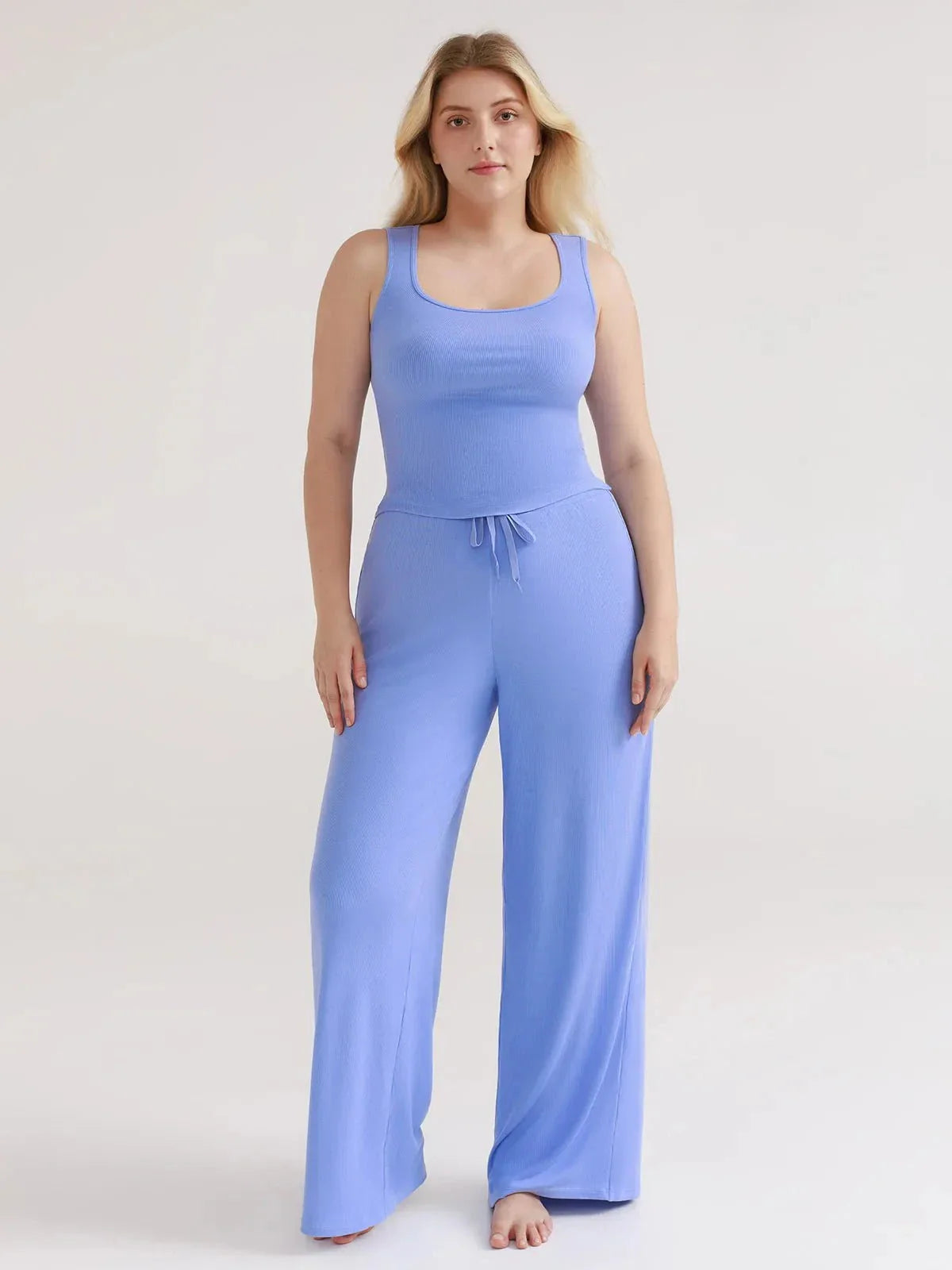 Popilush® Blue / XS Modal Tank Top & Drawstring Pant Pajama Set