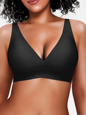Popilush® Black / S Seamless Wireless Jelly Comfort Plunge Bra