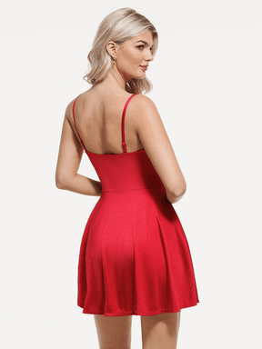 Popilush® Shapewear Strappy Cowl Neck Fit & Flare Midi Dress