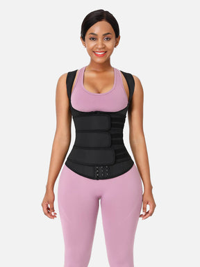 Loverbeauty Plus Size Waist Trainer Vest With 3 Rows of Eye and Hook