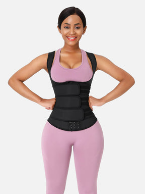 Loverbeauty Plus Size Waist Trainer Vest With 3 Rows of Eye and Hook