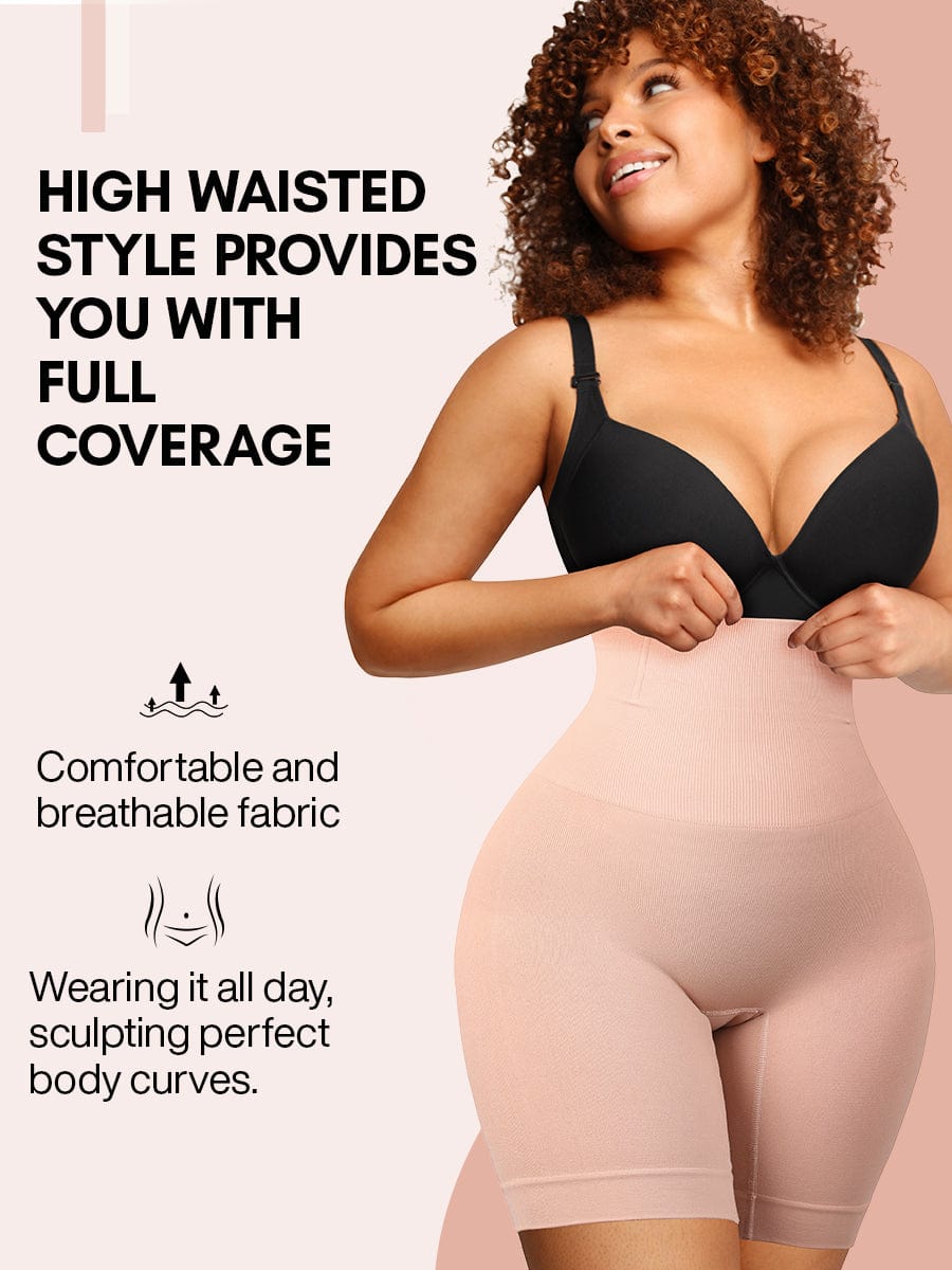 Wholesale Seamelss High-Waisted Mid-Thigh Short Tummy